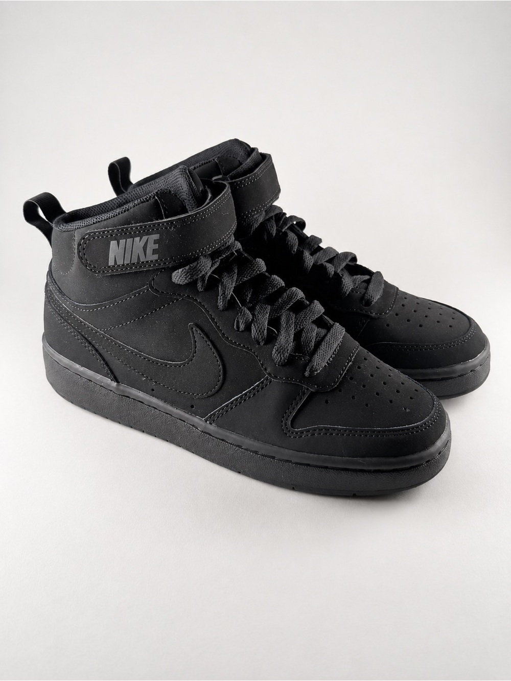 Size 4.5Y- Nike Court Borough Mid 2 Black High-Top Sneakers